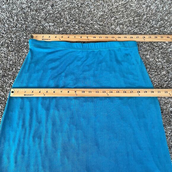 Y2K Tiered Skirt Plus Size 3X Blue Solid Ruffle Stretch Whimsical Fairy Boho Vtg - Picture 12 of 14